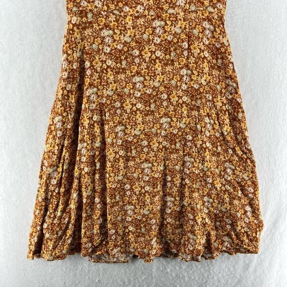Universal Thread Wrap Dress Womens S Brown Floral V Neck Sleeveless Stretch Mini - Picture 8 of 11